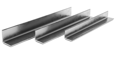 Three aluminum angles side by side