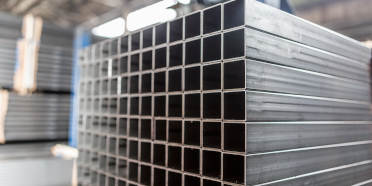 A stack of square aluminum extrusion profiles