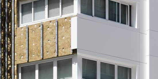 Composite aluminum panels on the exterior of a building