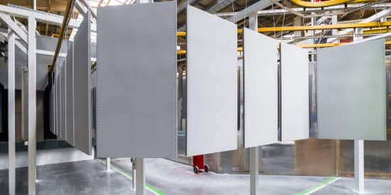 Aluminum sheet on powder coating line