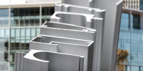 Various architectural aluminum profiles