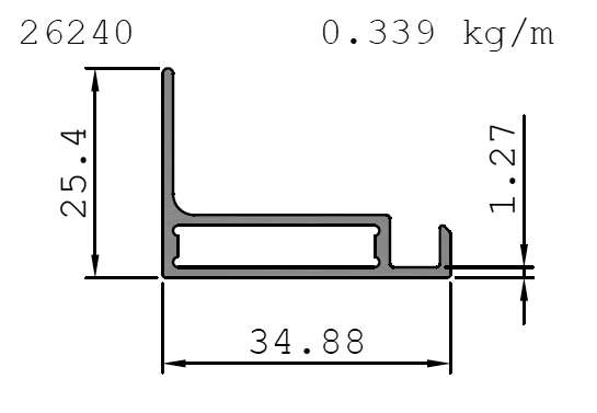Aluminum Profile for Solar Panels - Shape 4 Aluminum Profile for Solar Panels - Shape 4
