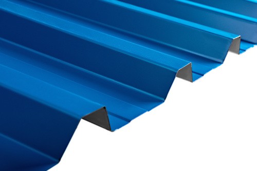 Blue corrugated aluminum roofing sheet