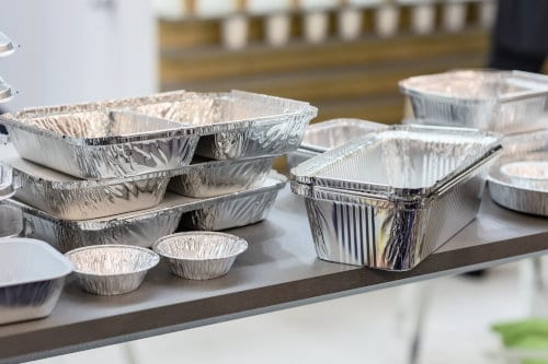 Semi-rigid containers produced by the aluminum rolling process