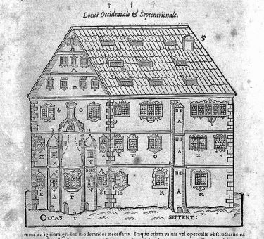 Alchemical house from Libavius, D.O.M.A. Alchymia 1606