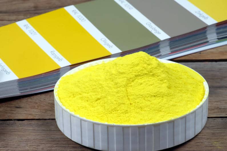Colorful yellow powder for powder coating