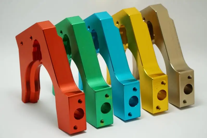 CNC machined parts color anodized