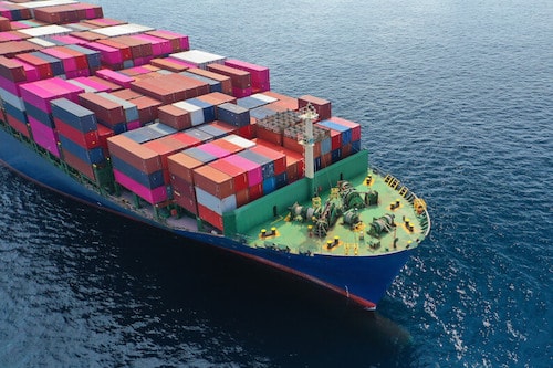 Container ship carrying FCL and LCL shipments