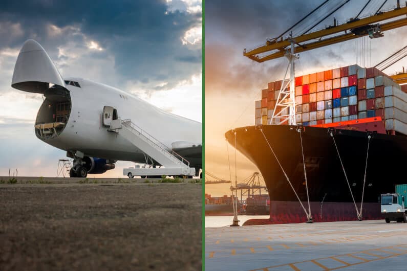 Air freight vs. sea freight