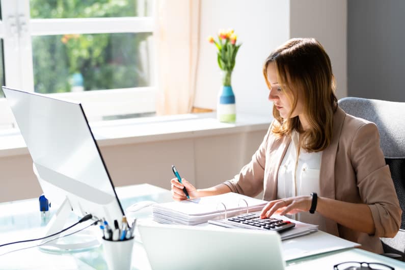 Female accountant working in an office