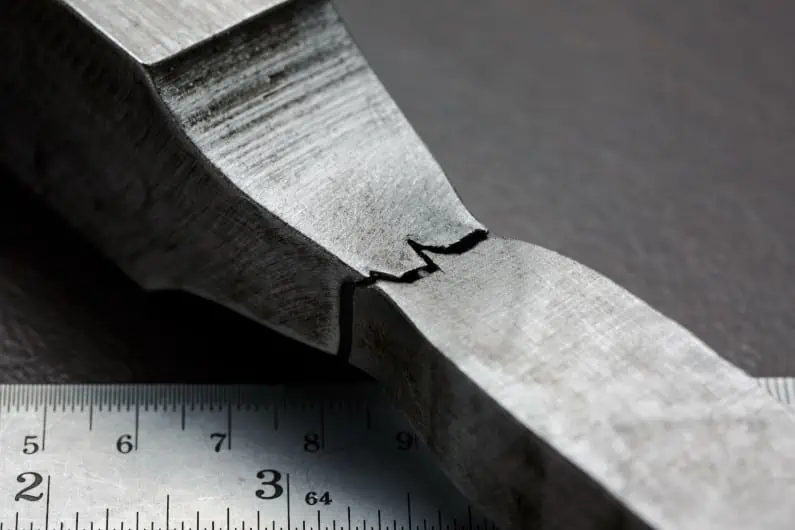 Fracture of tensile test sample for evaluate strength of material