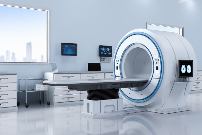Medical lab with MRI scanner