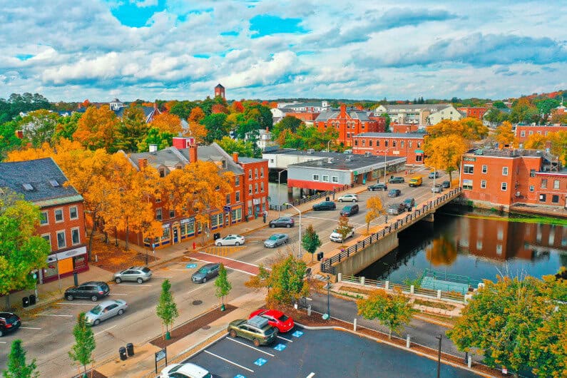 Dover, New Hampshire, USA aerial shot