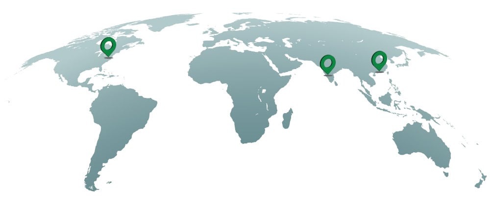 World map with pins showing Gabrian locations