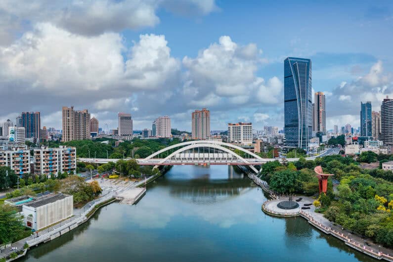 Zhongshan, Guangdong, China aerial view